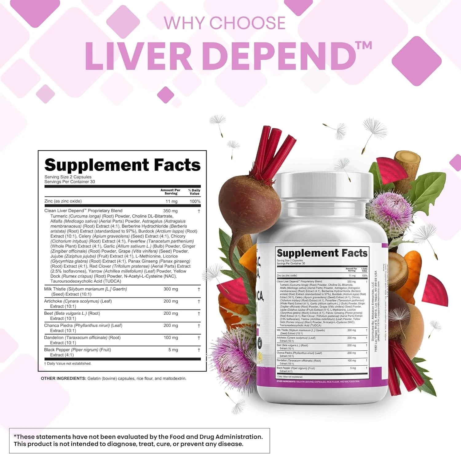 Milk Thistle NAC Chanca Piedra Beet Root Artichoke Dandelion Root - Liver Cleanse Detox & Repair Supplement plus TUDCA Choline & Ginger 60 Count