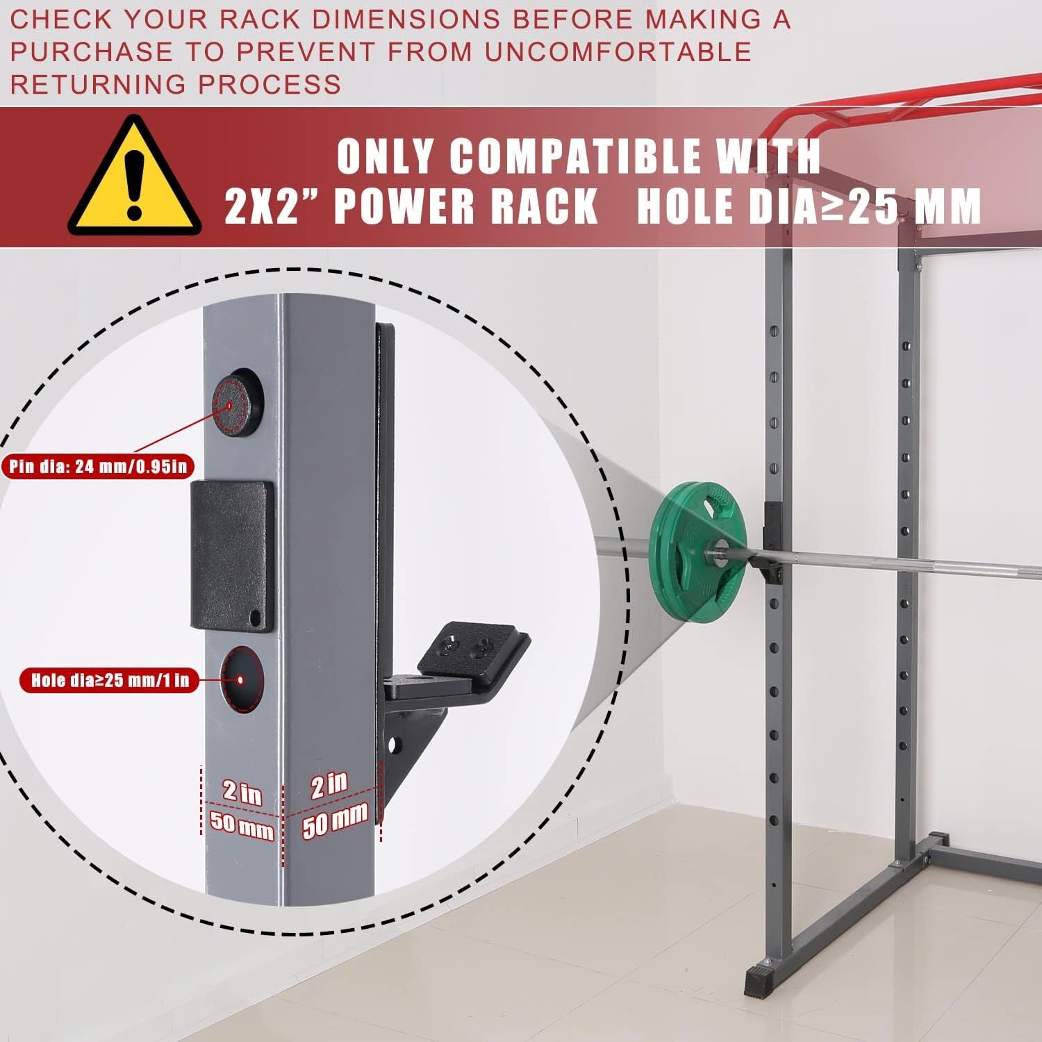 J-Hooks for Squat/Power Rack - Available in 2"X2", Heavy Duty J-Cups B