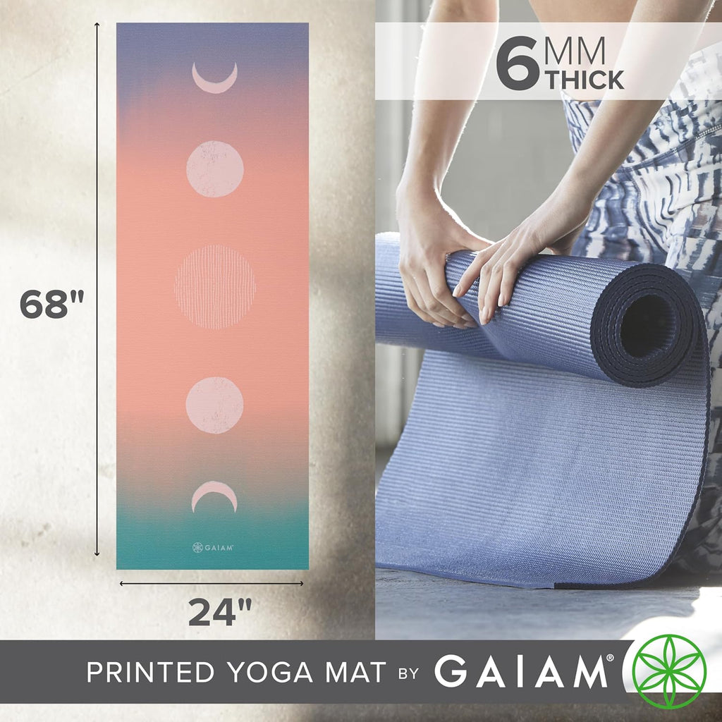 Yoga Mat - Premium 6Mm Print Extra Thick Non Slip Exercise & Fitness Mat for All