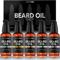 Deluxe Beard Oil for Men - Sandalwood, Tobacco Vanilla, Bergamot Sage, Cedar Pine, Unscented Fragrances, Natural Mens Beard Oil Kit with Argan & Jojoba Oil, Beard Softener Grooming Mens Beard Care