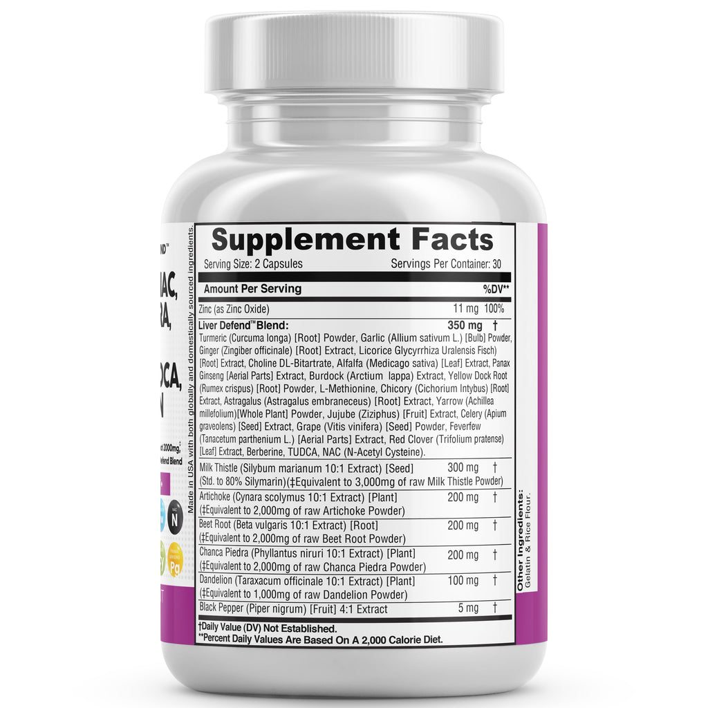 Milk Thistle NAC Chanca Piedra Beet Root Artichoke Dandelion Root - Liver Cleanse Detox & Repair Supplement plus TUDCA Choline & Ginger 60 Count