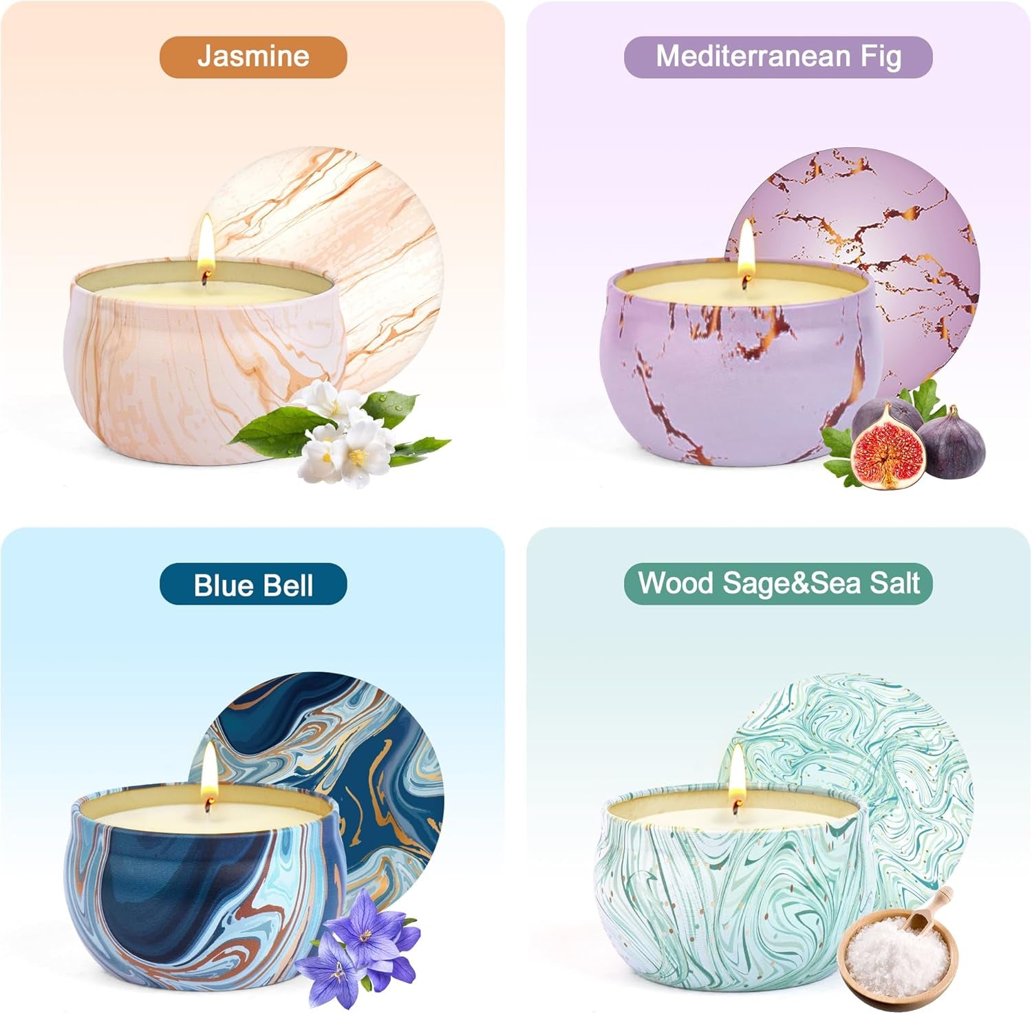 Candle Gifts - Scented Candles Gifts Set for Women, 4 Packs Aromatherapy Candles for Home Scented, 120H Long Burning Natural Soy Wax Candles Set for Birthday, Mother'S Day, Valentine'S Day