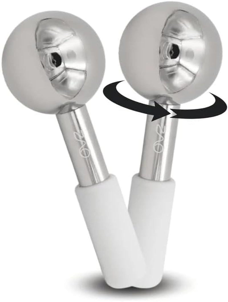 Stainless Steel Ice Globes for Face and Eye (Silver), Durable Cryo Globes Use to Reduce Puffiness, Tighten Pores and Sinus Relief, Face Globes for Facial Massages and Daily Beauty Routines