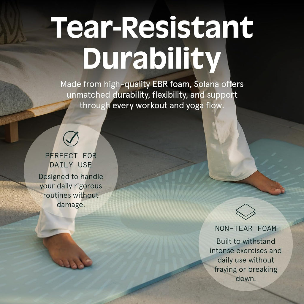 Solana Yoga Mat 1/2" Thick W/Nylon Strap for Men & Women - Non Slip Exercise Mat