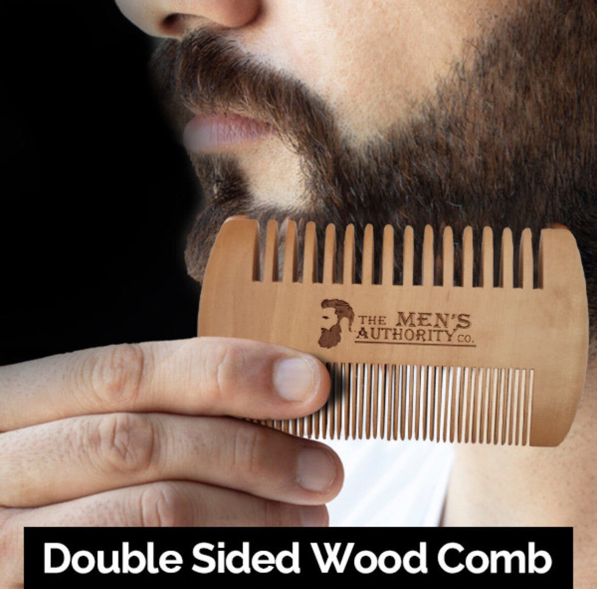 Mens Beard Grooming Kit Beard Growth Kit for Men Wood & Steel Comb Brush Scissor