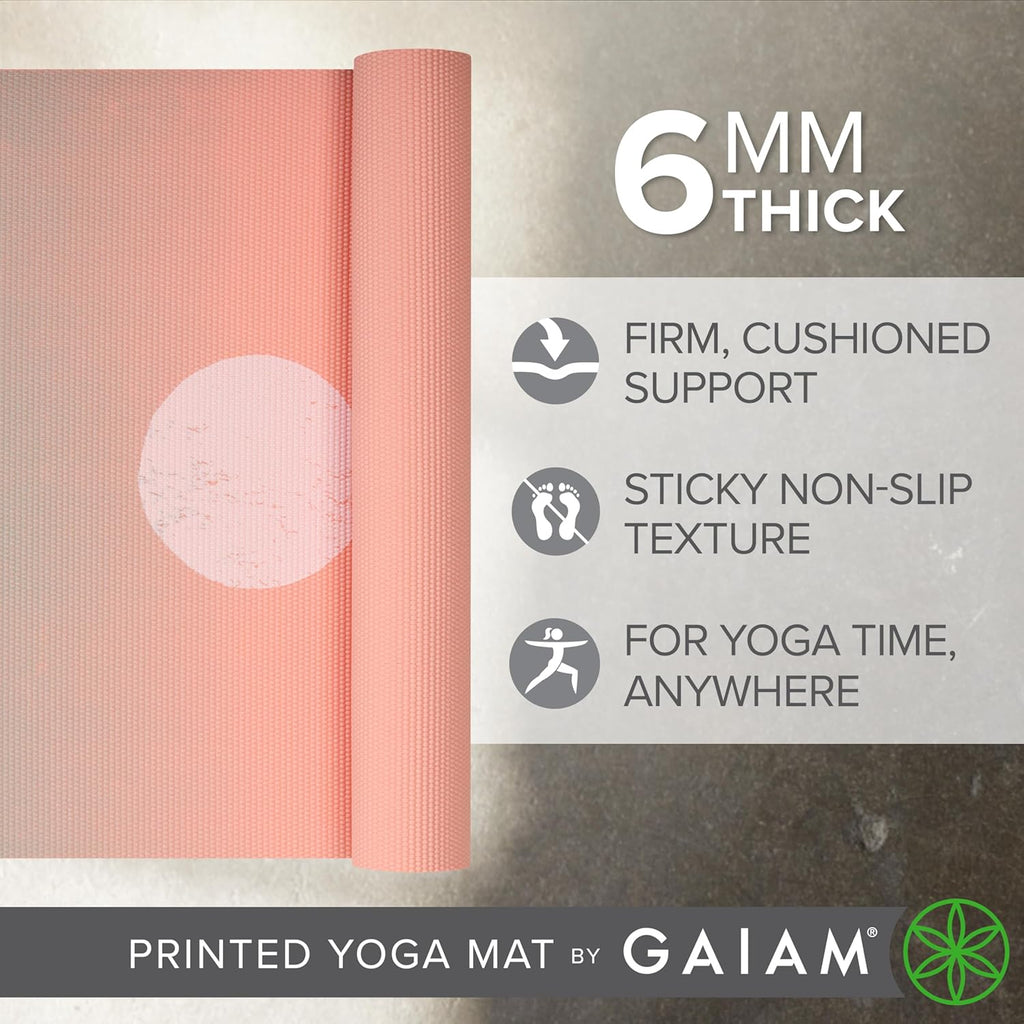 Yoga Mat - Premium 6Mm Print Extra Thick Non Slip Exercise & Fitness Mat for All