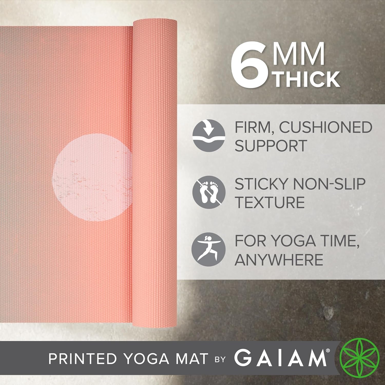 Yoga Mat - Premium 6Mm Print Extra Thick Non Slip Exercise & Fitness Mat for All