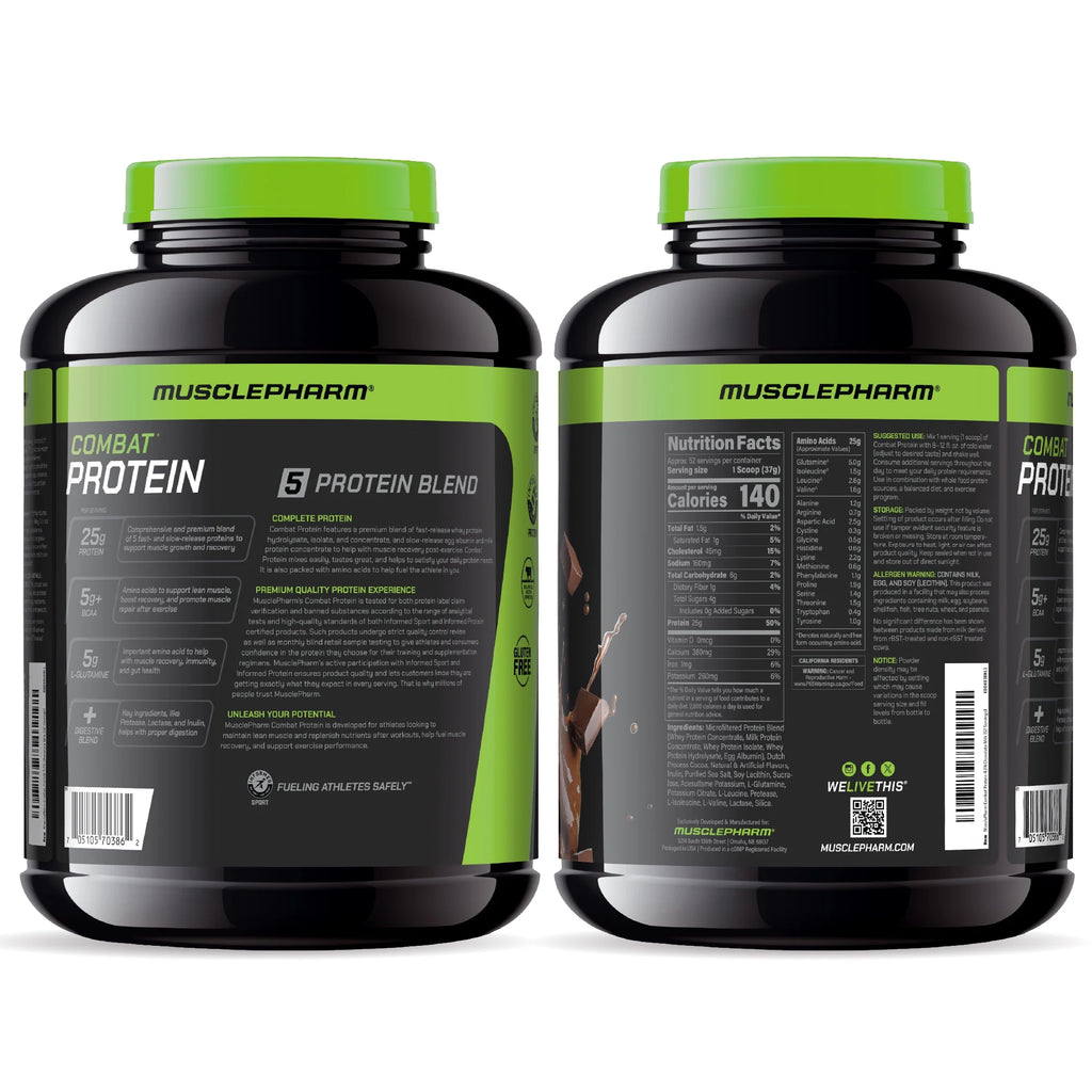 Combat Protein Powder, Chocolate Milk, 25G Protein, 4Lb, 64Oz