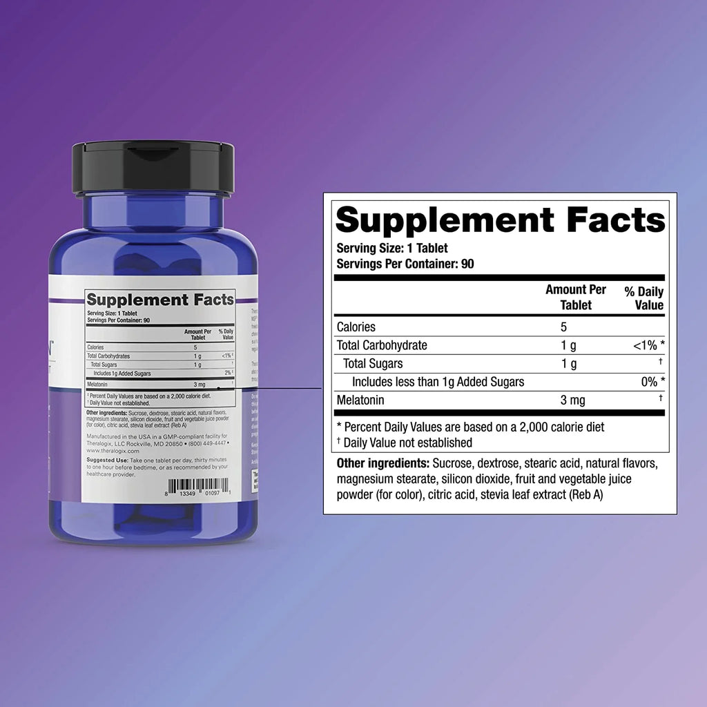 Theratonin Melatonin Supplement - 90-Day Supply - Sleep Support Supplement - Melatonin to Aid a Good Night'S Sleep - Supplement for Women to Support Fertility - NSF Certified - 90 Tablets