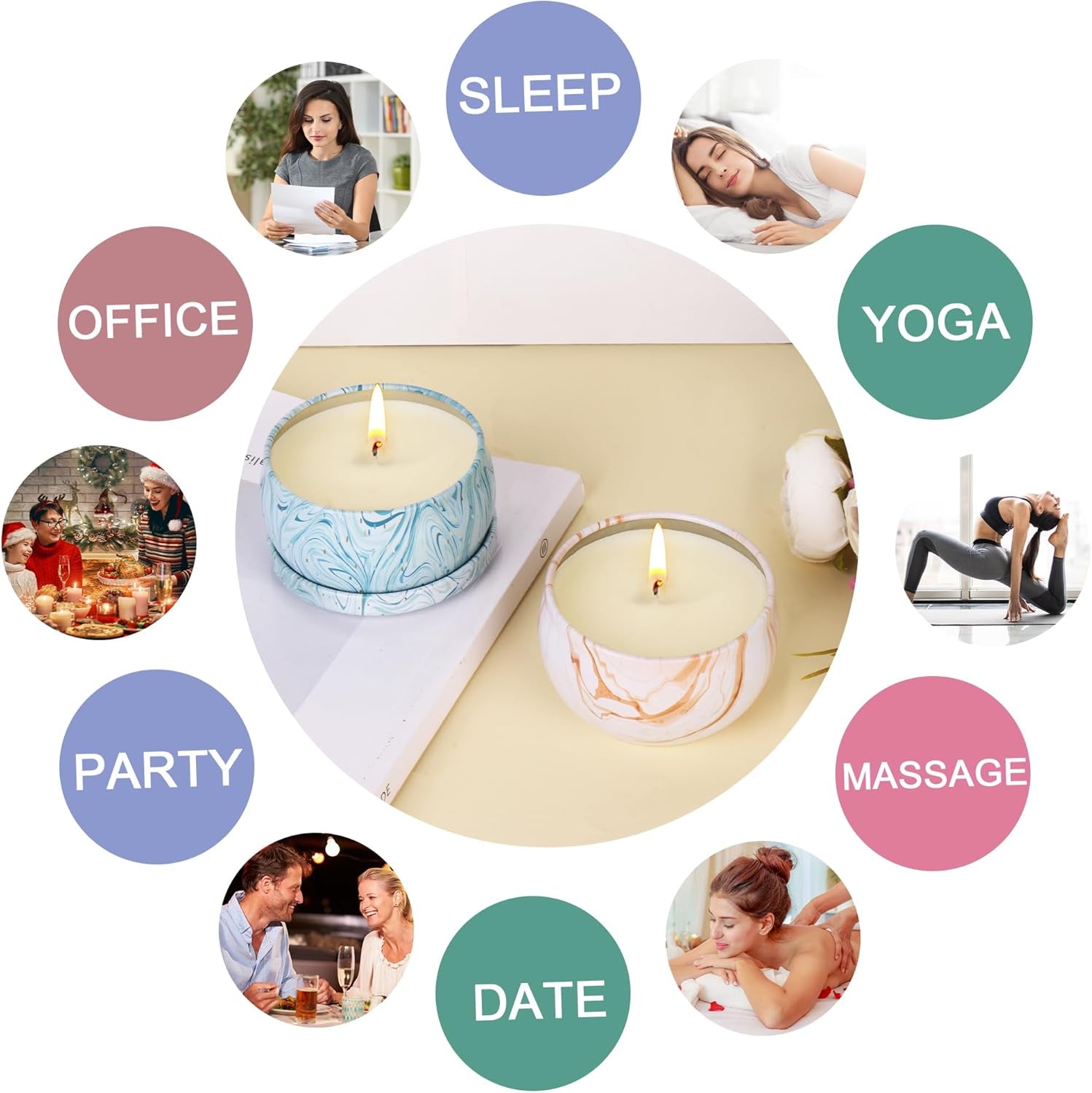 Candle Gifts - Scented Candles Gifts Set for Women, 4 Packs Aromatherapy Candles for Home Scented, 120H Long Burning Natural Soy Wax Candles Set for Birthday, Mother'S Day, Valentine'S Day