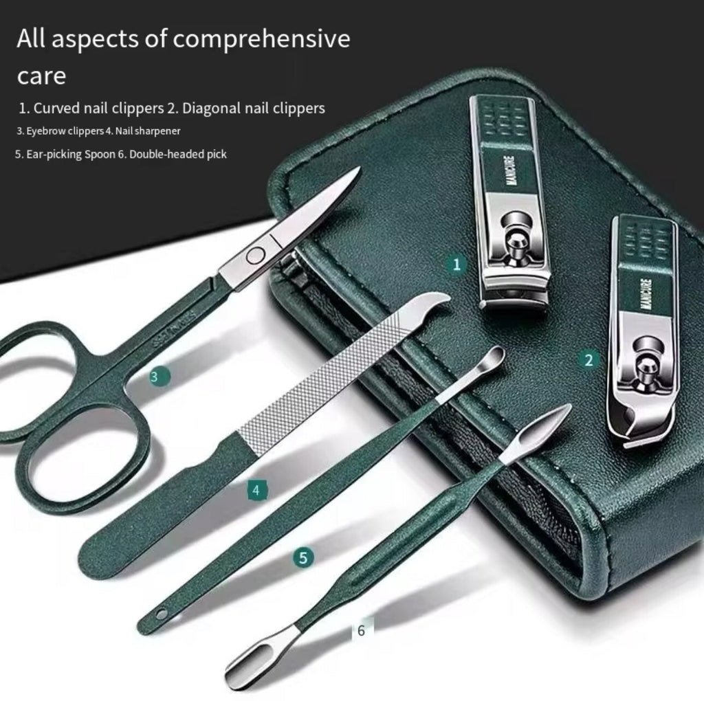 7 PCS Set Portable Luxury Manicure Kit Pedicure Filer Women Men Nail Clipper