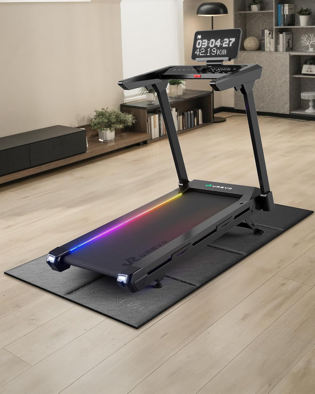 Foldable Treadmill Mat,Treadmill Mat for Carpet &Hardwood Floors ，Mat for under Walking Pad on Carpet, Hardwood Floors Protectior, Non-Slip, Waterproof, Noise Shock Absorption