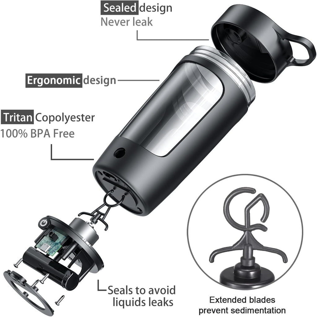 Electric Shaker Bottle, Made with Tritan - BPA Free - Portable Mixer Cup/Usb Rec