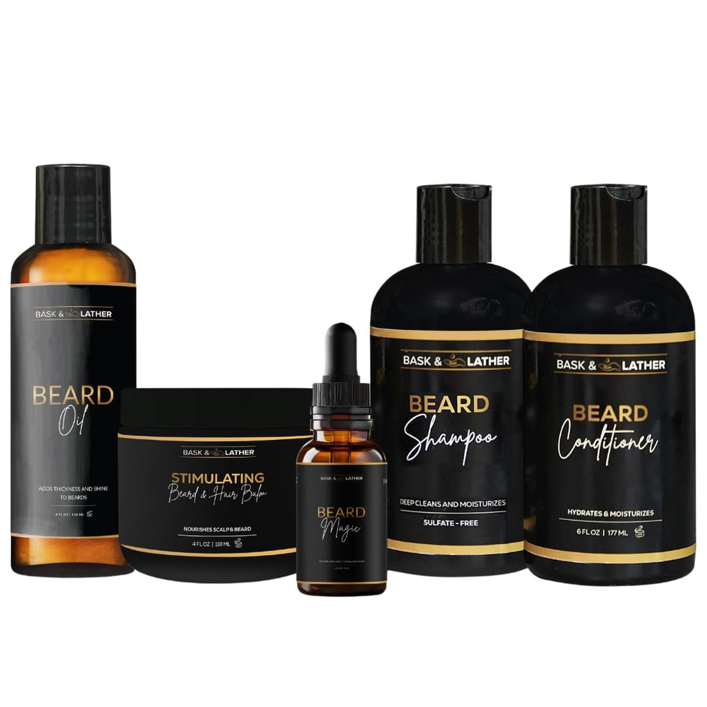 Co. Healthy Men’S Hair & Beard Care Kit – Hair Growth Routine Set with Beard Oil, Shampoo, Conditioner & Scalp Moisture System for All Hair & Beard Types