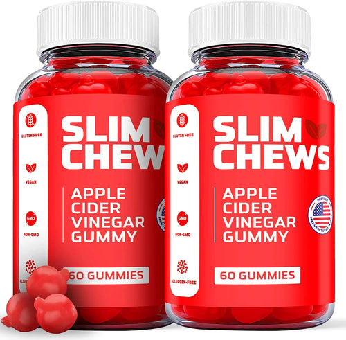 (2 Pack) Slim Chews Keto ACV Gummies - Supplement for Weight Loss - Energy & Focus Boosting Dietary Supplements for Weight Management & Metabolism - Fat Burn - 120 Gummies