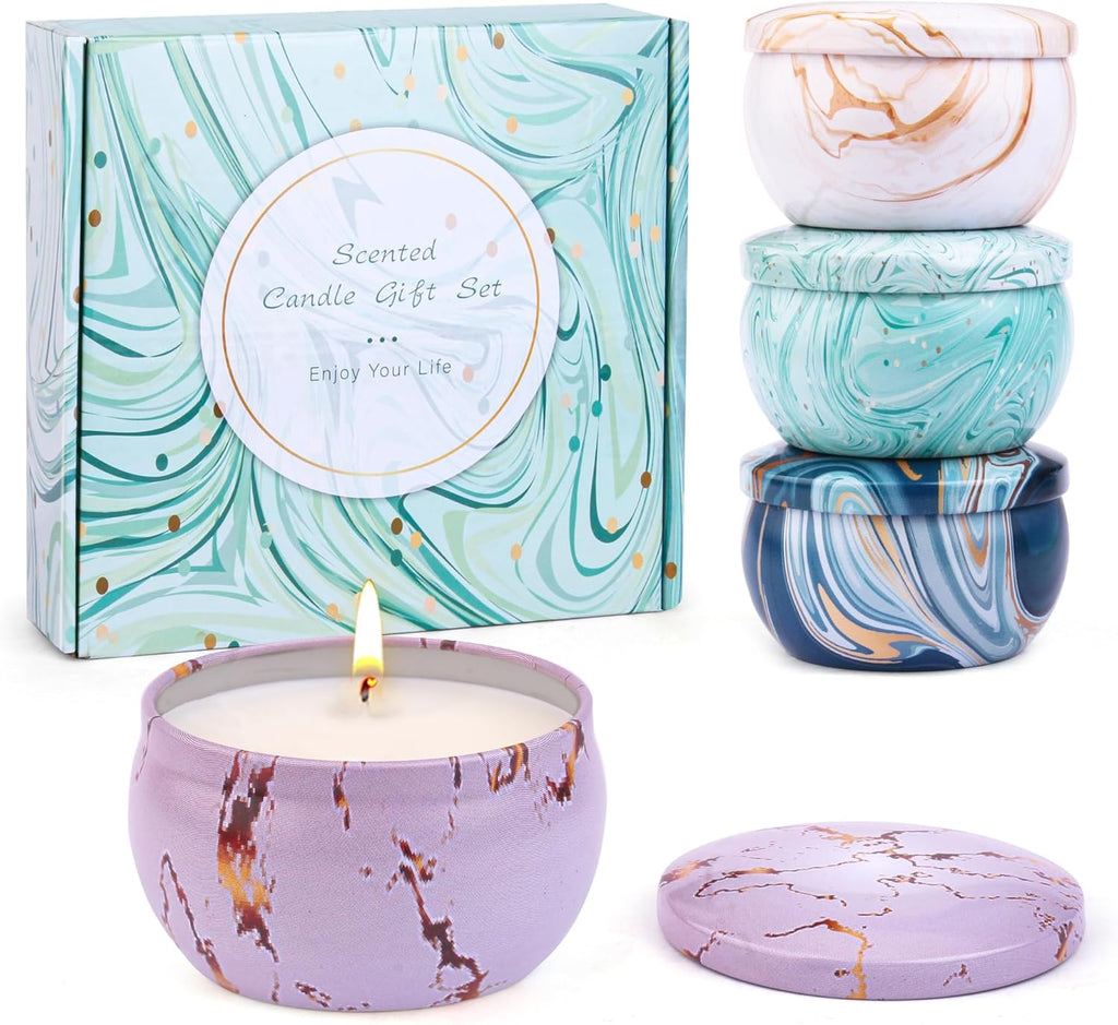 Candle Gifts - Scented Candles Gifts Set for Women, 4 Packs Aromatherapy Candles for Home Scented, 120H Long Burning Natural Soy Wax Candles Set for Birthday, Mother'S Day, Valentine'S Day
