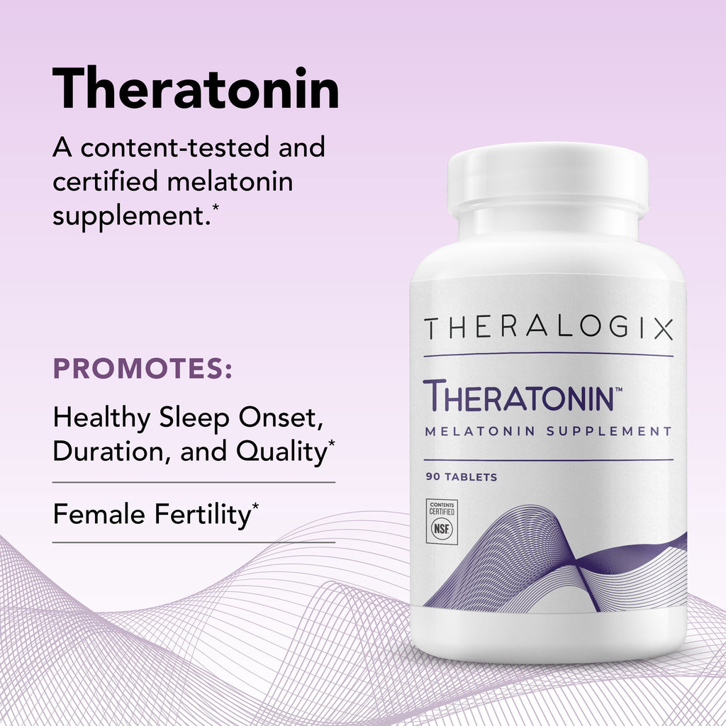 Theratonin Melatonin Supplement - 90-Day Supply - Sleep Support Supplement - Melatonin to Aid a Good Night'S Sleep - Supplement for Women to Support Fertility - NSF Certified - 90 Tablets