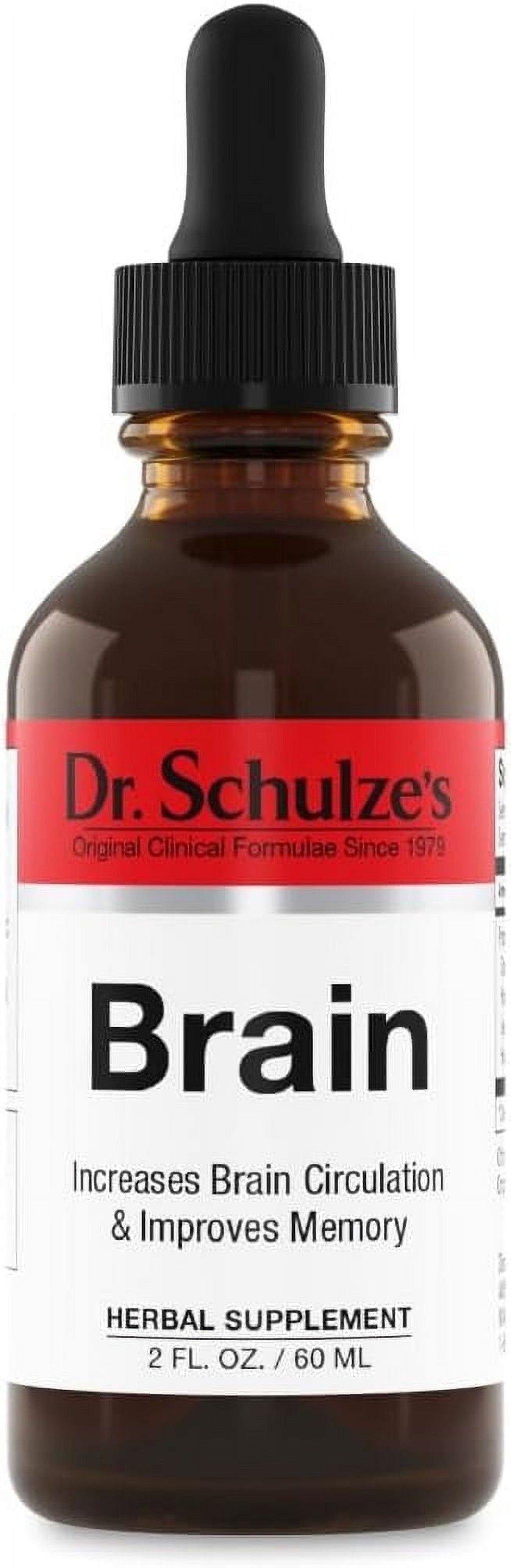 Dr.Schulze'S Brain Herbal Supplements with Ginkgo Biloba for Memory and Focus, Vegan,Stimulates Circulation 2 Oz.