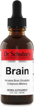 Dr.Schulze'S Brain Herbal Supplements with Ginkgo Biloba for Memory and Focus, Vegan,Stimulates Circulation 2 Oz.