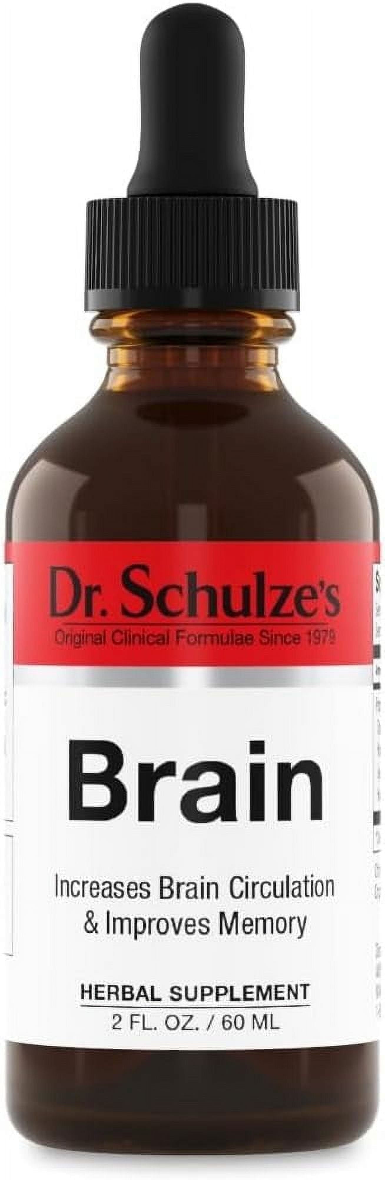 Dr.Schulze'S Brain Herbal Supplements with Ginkgo Biloba for Memory and Focus, Vegan,Stimulates Circulation 2 Oz.