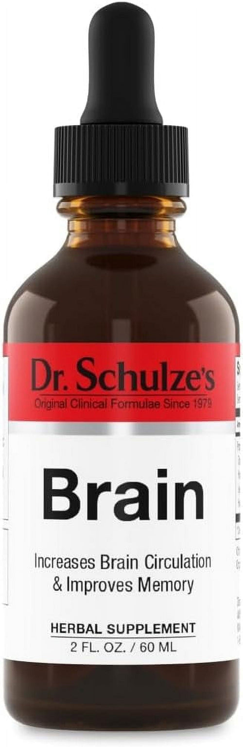 Dr.Schulze'S Brain Herbal Supplements with Ginkgo Biloba for Memory and Focus, Vegan,Stimulates Circulation 2 Oz.