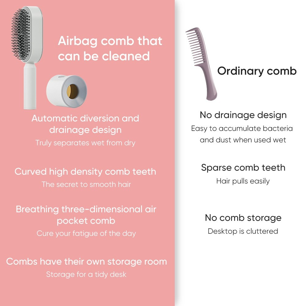 Self Cleaning Detangling Hair Brush