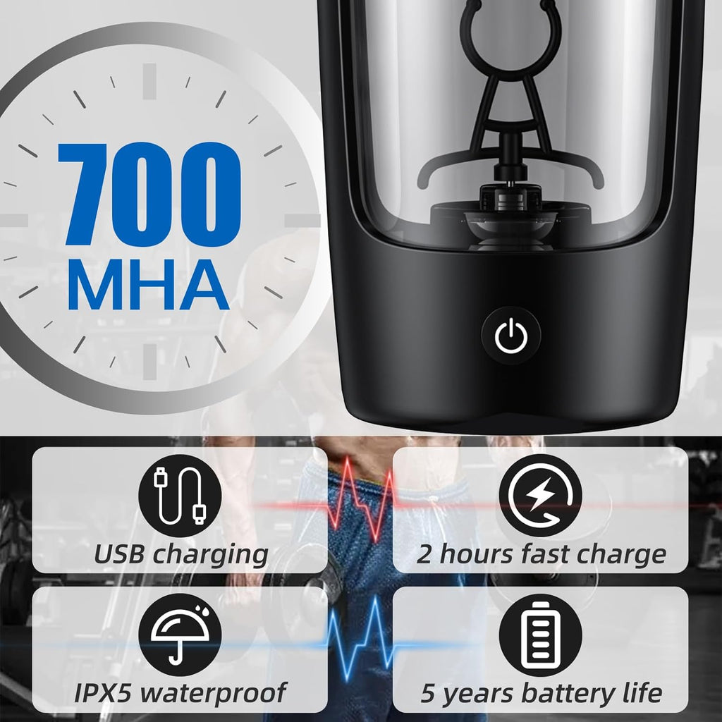 Electric Shaker Bottle, Made with Tritan - BPA Free - Portable Mixer Cup/Usb Rec