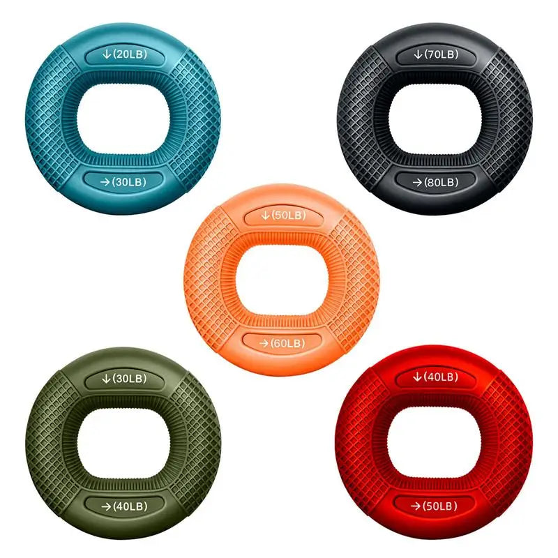 1Pc Hand Grip Strengthener, Grip Strength Trainer, Fingers Exerciser - Silicone Rings for Muscle Training Sports Rock Climbing Finger Rehabilitation Training,Hand & Wrist Muscles Trainer Stress Relief,5 Resistance Levels