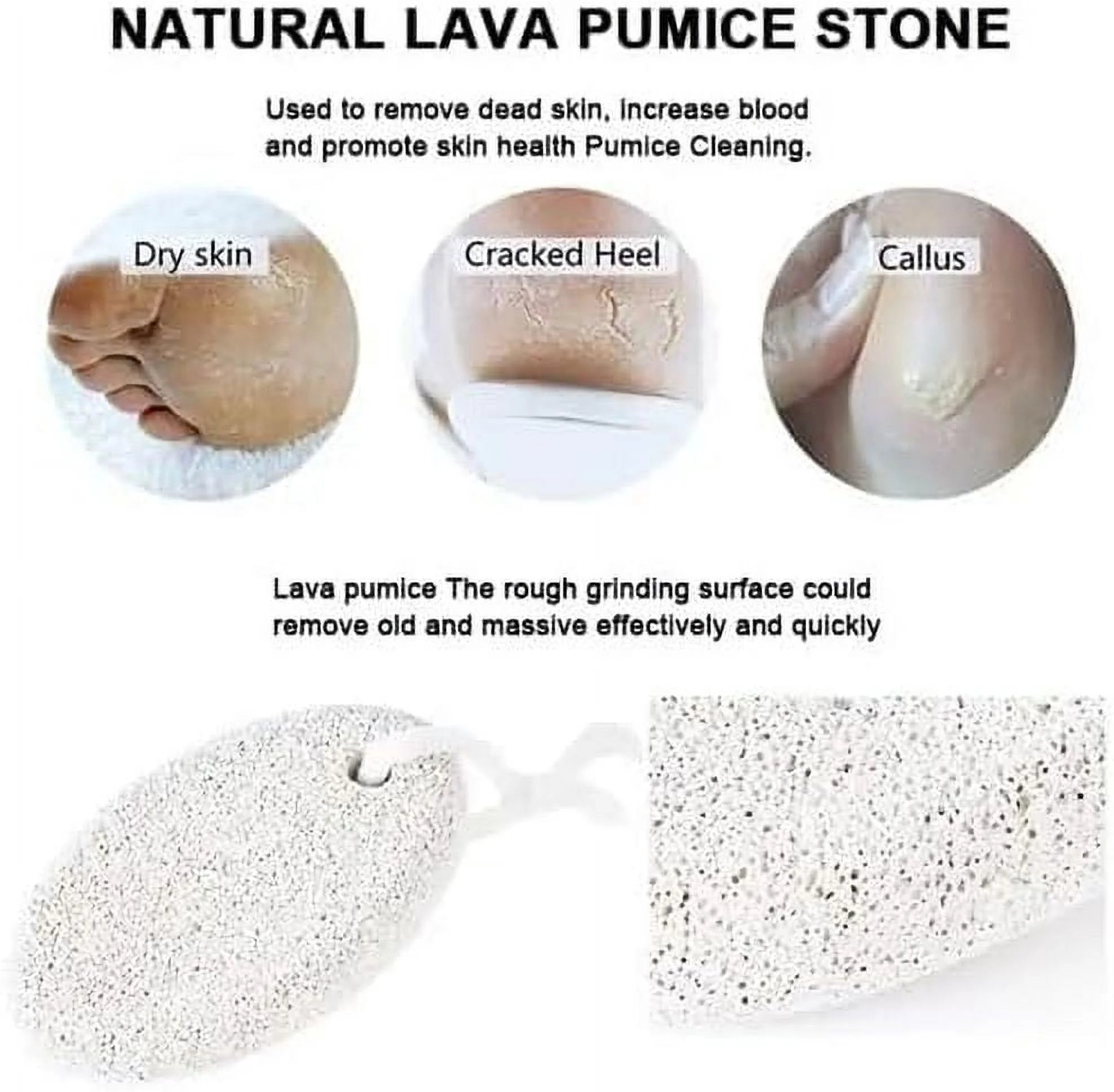 Natural Pumice Stone for Feet Pedicure Skin Callus Remover Foot Scrub Exfoliator