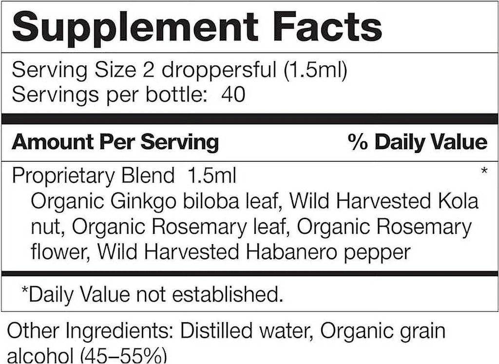 Dr.Schulze'S Brain Herbal Supplements with Ginkgo Biloba for Memory and Focus, Vegan,Stimulates Circulation 2 Oz.