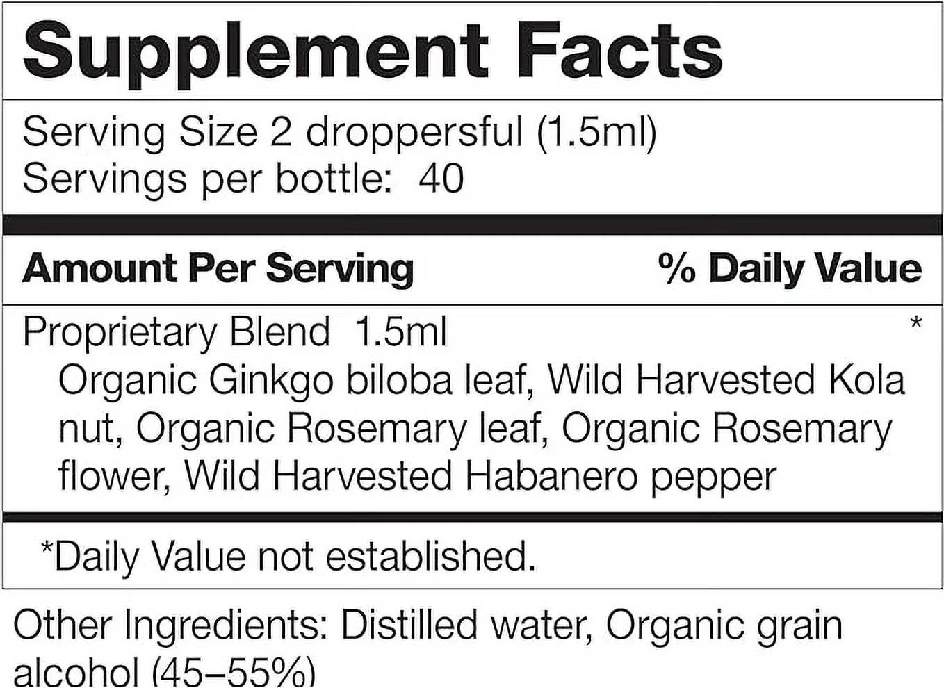 Dr.Schulze'S Brain Herbal Supplements with Ginkgo Biloba for Memory and Focus, Vegan,Stimulates Circulation 2 Oz.
