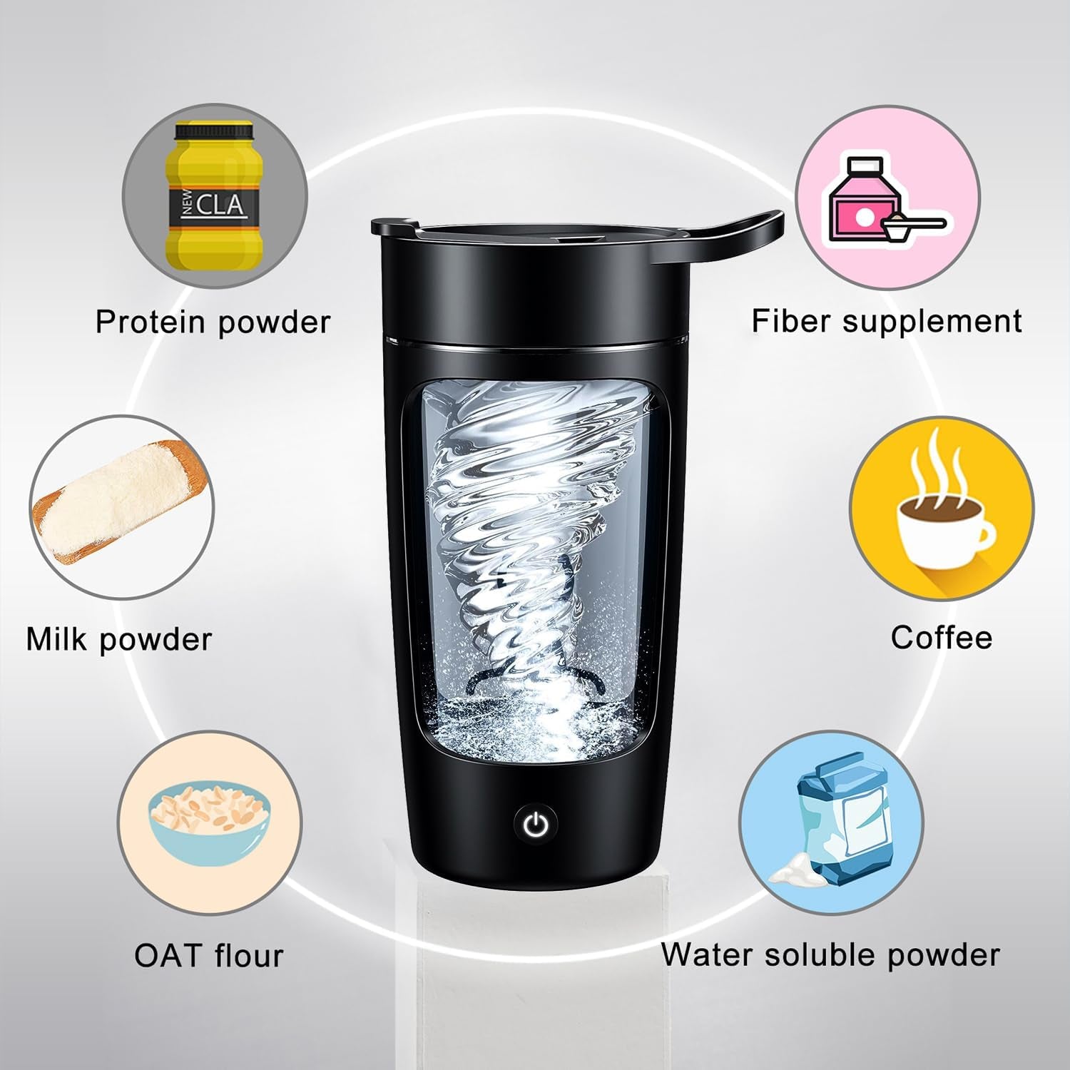 Electric Shaker Bottle, Made with Tritan - BPA Free - Portable Mixer Cup/Usb Rec
