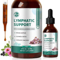 Lymphatic Drainage Drops,11-In-1 Lymphatic Detox Support,Vegan Supplement with Echinacea, Elderberry,Red Clover, Burdock Root, Cleavers Herb,2Fl Oz