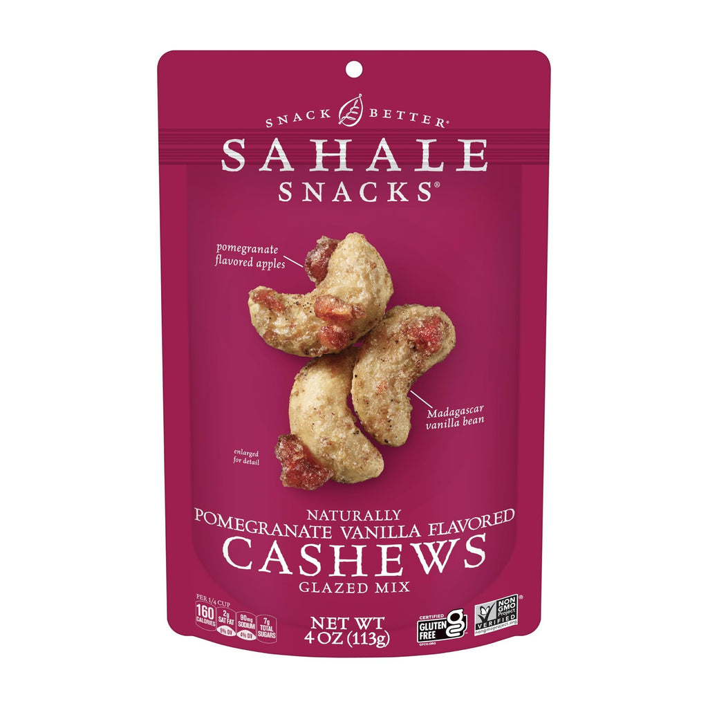 Sahale Snacks Pomegranate Vanilla Flavored Cashews Glazed Mix, 4 Ounces (Pack Of
