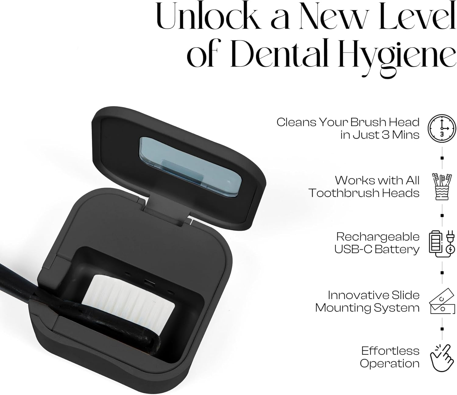 UV-C Toothbrush Sanitizer and Holder, Toothbrush Case - Manual/Electric Toothbrush Cover for Any Toothbrush Head - Rechargeable Toothbrush Travel Case, Tooth Brush Cover Cap for Home