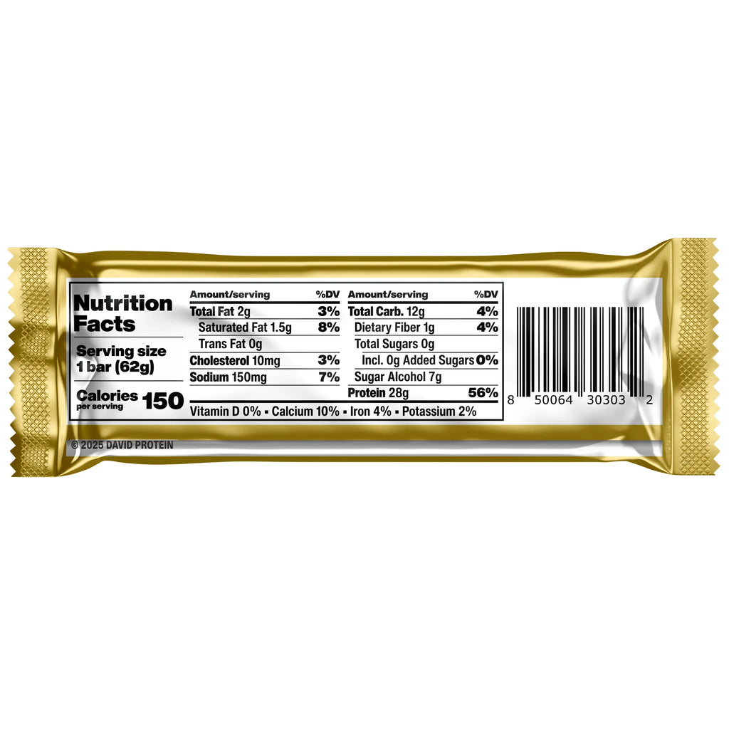 David High Protein Bars, Fudge Brownie - 28G Protein - 12Ct