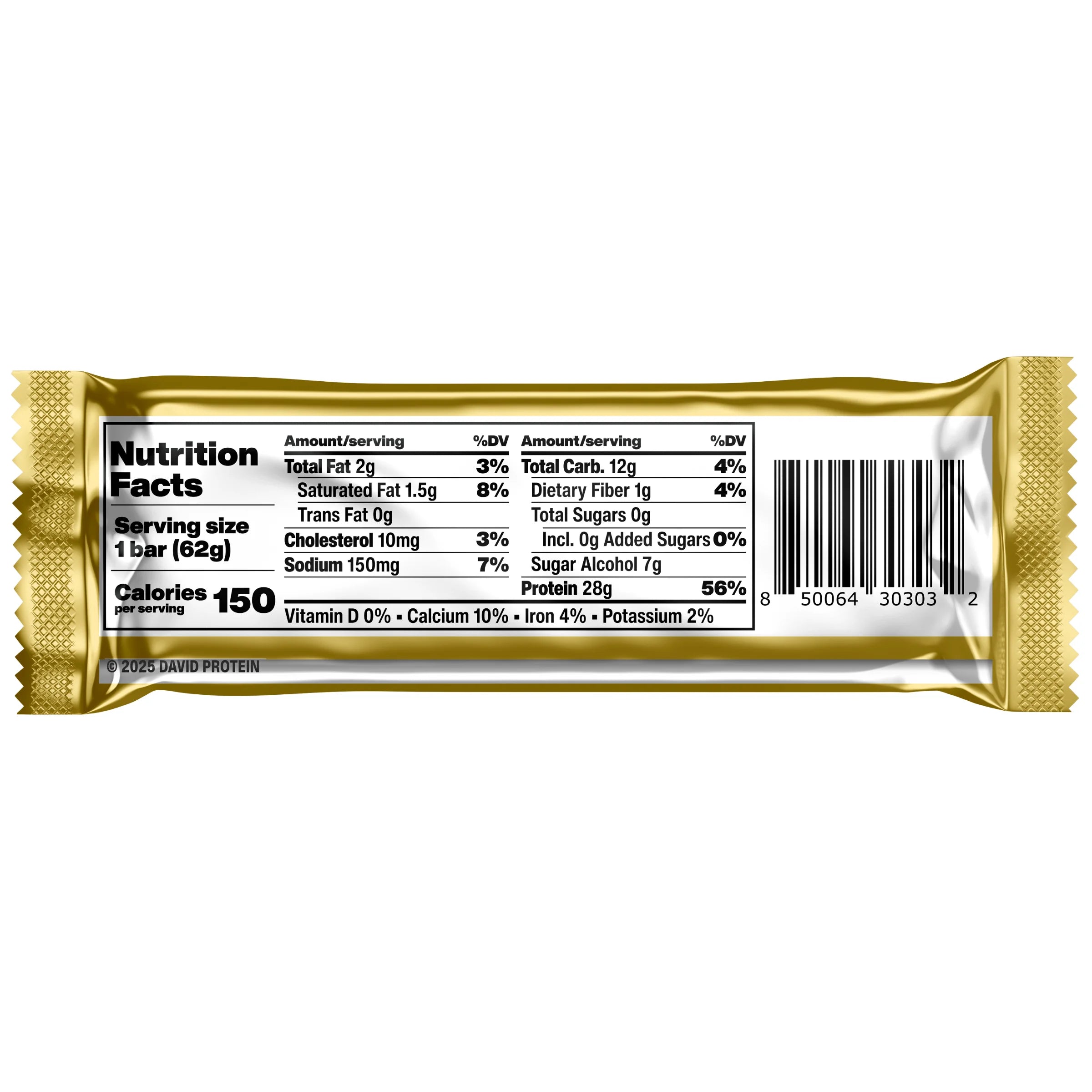 David High Protein Bars, Fudge Brownie - 28G Protein - 12Ct