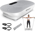Vibration Plate Exercise Machine, Vibrating Platform for Lymphatic Drainage Weight Loss Muscle Activation, Full Body Home Exercise Equipment with LED Touch Screen Bluetooth Pull Cord